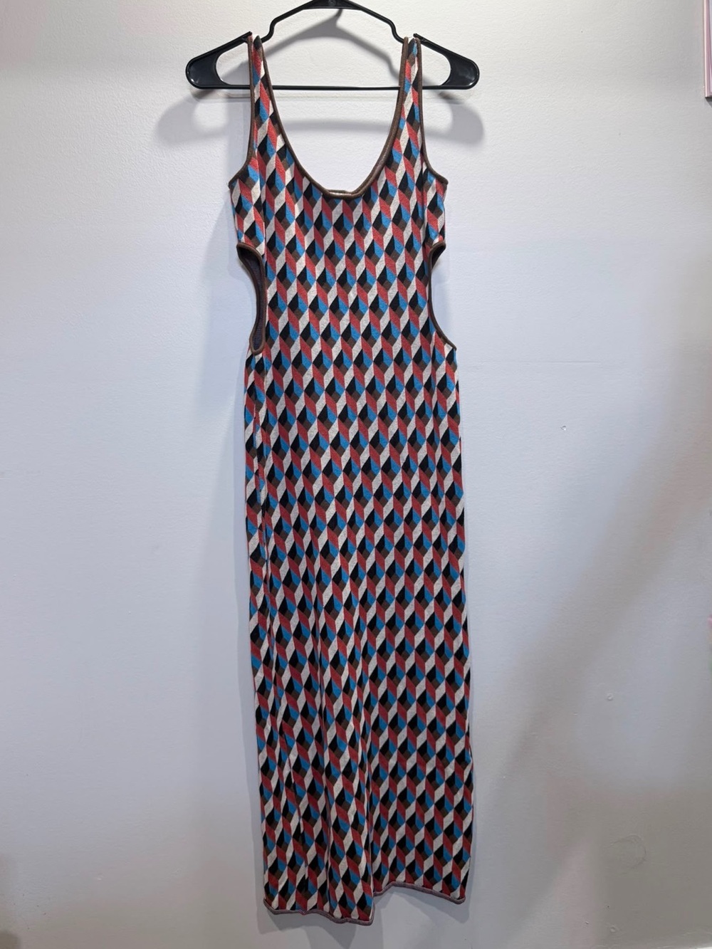 Ronny Kobo Geometric Knit Sleeveless Midi Dress Size L - Picture 7 of 9